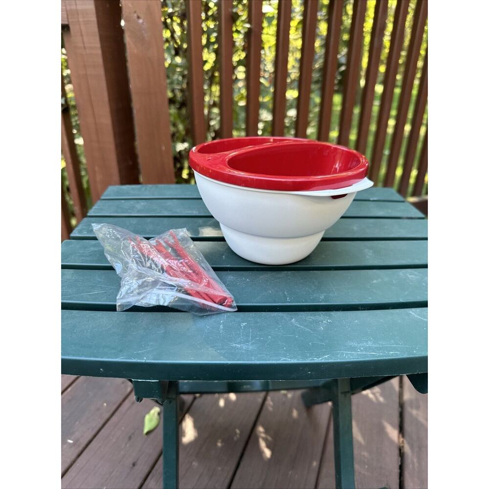 Tupperware‎ Chic Dining Dipper Micro Dip Bowl - Divided Dish w forks